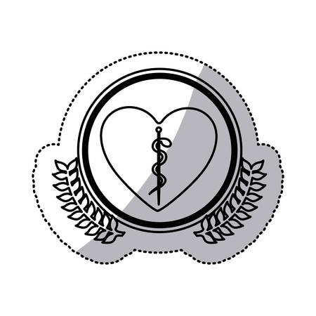 白黒輪郭生命ベクトル図の星と健康のシンボルとのイラスト素材 ベクタ Image 70481273