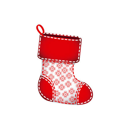 赤いクリスマスの毛皮の靴下し 赤い点ベクトル イラストのイラスト素材 ベクタ Image