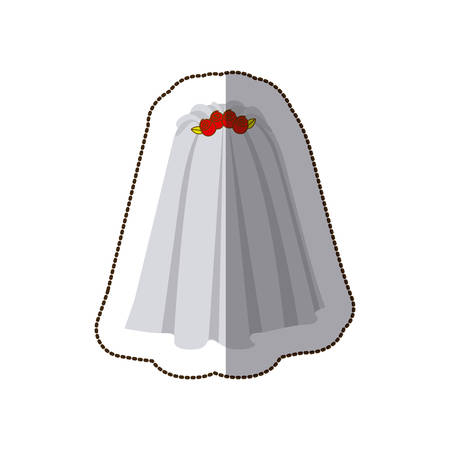 ベールアイコン ベクトルイラストデザインのエレガントな花嫁のドレス のイラスト素材 ベクタ Image