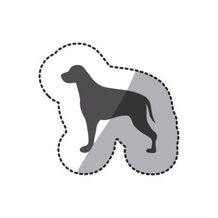 ステッカー シルエットかわいい犬動物 ベクトル イラストのイラスト素材 ベクタ Image