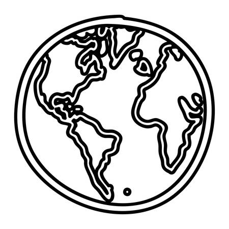 地球地球儀アイコン ベクトル イラストの白黒のぼやけたシルエットのイラスト素材 ベクタ Image
