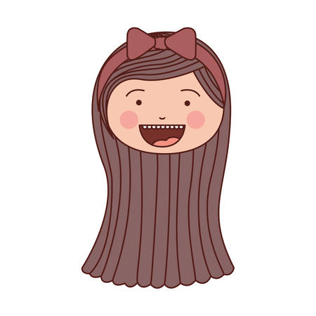 色シルエット笑顔式漫画正面顔女の子ブラウン ストライプ髪ベクトル図のイラスト素材 ベクタ Image 色シルエット笑顔式漫画正面顔女の子ブラウン ストライプ髪ベクトル図のイラスト素材 ベクタ Image