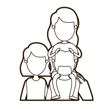 彼の背中に女の子ロングヘアで黒太い輪郭似顔絵顔正面半身家族両親ベクトル イラスト のイラスト素材 ベクタ Image 彼の背中に女の子ロングヘアで黒太い輪郭似顔絵顔正面半身家族両親ベクトル イラスト のイラスト素材 ベクタ Image