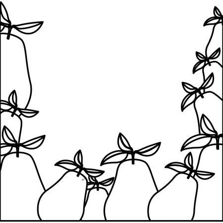 梨フルーツ ベクトル イラストの白黒のぼやけたシルエットのイラスト素材 ベクタ Image