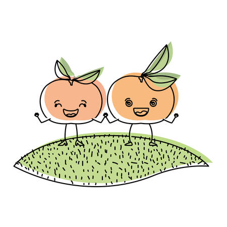 みかんフルーツ ベクトル図の水彩のシルエットと白い背景のイラスト素材 ベクタ Image 55