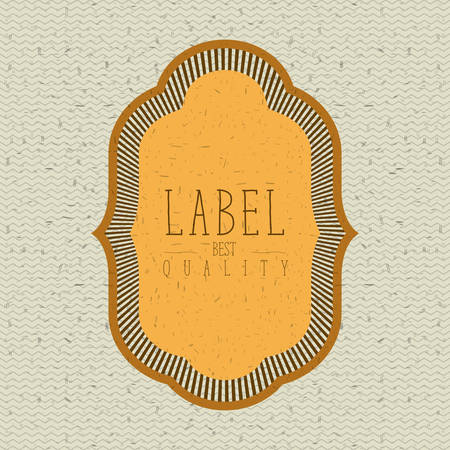 Color zigzag lines background with yellow ornamental label best quality text vector illustration Stock Photo