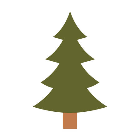 トランク白背景イラストのカラフルなシルエットとクリスマス ツリー松のイラスト素材 ベクタ Image