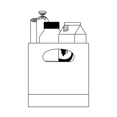 Einkaufskorb Mit Getrankesaft Und Wasserflasche Und Milchkarton Im Schwarzen Punktierten Schattenbildvektorillustration Lizenzfrei Nutzbare Vektorgrafiken Clip Arts Illustrationen Image 89729717