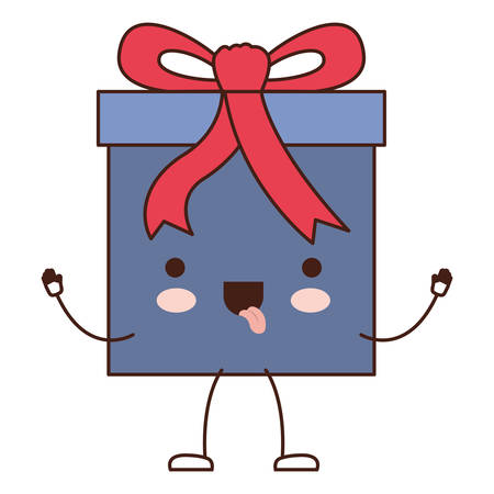 水彩画のシルエットイラストで装飾リボン付きギフトボックスアイコン のイラスト素材 ベクタ Image