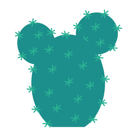 teal cactus plant with star details clip art preview