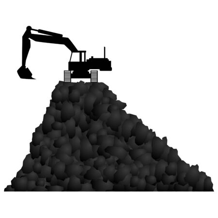 石炭産業技術 白い背景のイラスト のイラスト素材 ベクタ Image