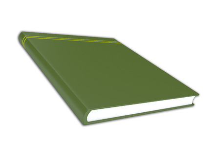 3d render illustration of generic green book with no title on