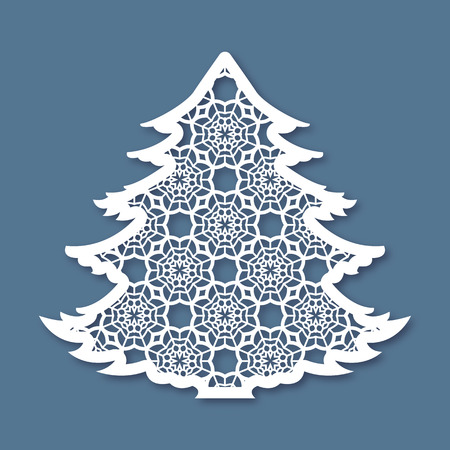 christmas tree with geometric pattern laser cutting template laser cut christmas cards