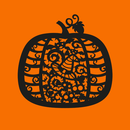 vector halloween pumpkin frame laser cutting template for greeting halloween envelopes
