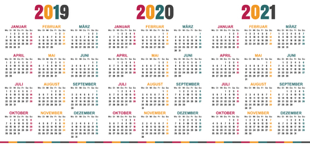 german calendar 2019 2021 week starts on monday simple calendar monday start calendar 2019