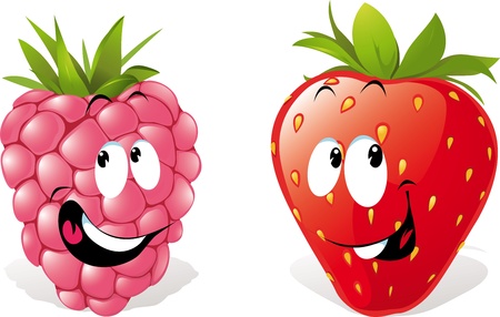 Strawberry and raspberry
