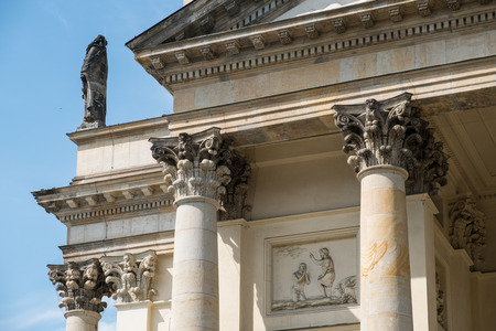 building detail of the pillars capitals of the french dome stock