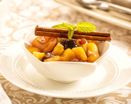 fruit compote with cinnamon for christmas stock photo picture and christmas fruit compote