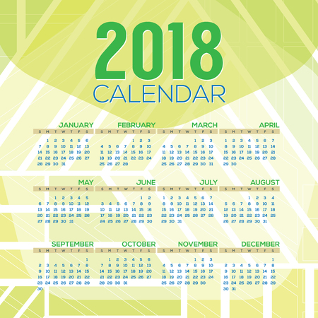 Calendario 2018 Para Imprimir Inicia Ilustraci N Vectorial Domingo