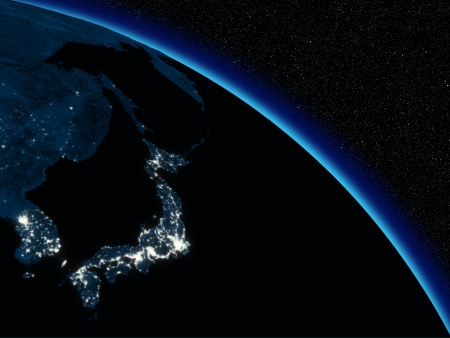 日本は宇宙から見た地球の惑星に 非常に詳細な惑星の表面および雲 の写真素材 画像素材 Image
