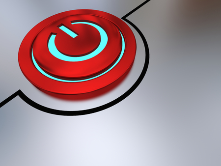 赤点灯 消灯ボタン イラストで輝く青い光 の写真素材 画像素材 Image