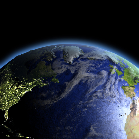 北大西洋は 宇宙で地球の軌道から見た朝の光に照らされて 詳細な惑星の表面に 3 D のイラスト の写真素材 画像素材 Image 北大西洋は 宇宙で地球の軌道から見た朝の光に照らされて 詳細な惑星の表面に 3 D のイラスト の写真素材 画像素材 Image