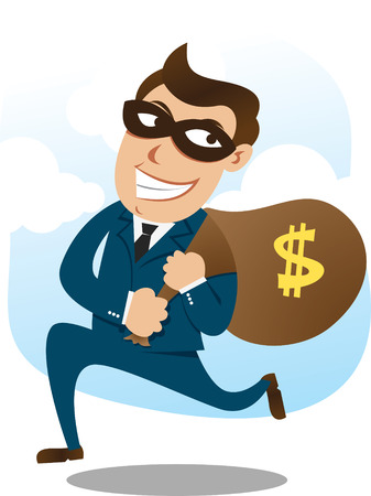 Ladrón De Llevar A Cabo Un Saco De Dinero Ilustraciones Vectoriales, Clip Art Vectorizado Libre De Derechos. Image 8079117.