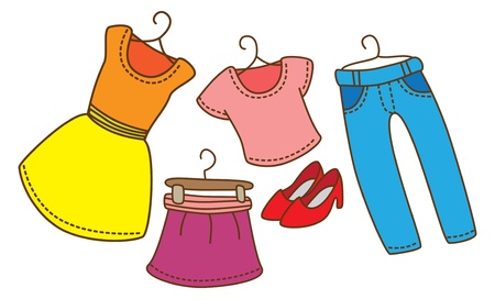 cartoon female clothing royalty free cliparts vectors and stock