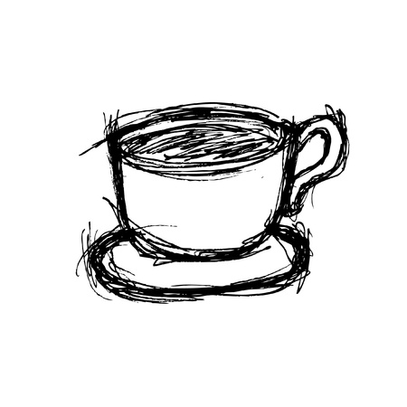 Illustration Der Schwarzen Und Weissen Kaffeetasse Zeichnung Lizenzfrei Nutzbare Vektorgrafiken Clip Arts Illustrationen Image 35744094