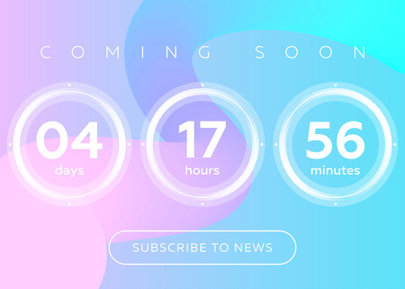 カウント ダウン タイマーのベクター イラストです パステルの抽象的な流体背景デザインでデジタル時計 未来のウェブサイト インターフェイス 壁紙 アプリケーション ゲームのカウンター のイラスト素材 ベクタ Image