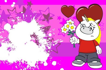 Unicorn kid cartoon background in vector format