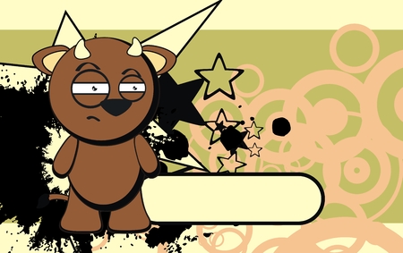 ベクトル形式の雄牛かわいい漫画の壁紙のイラスト素材 ベクタ Image