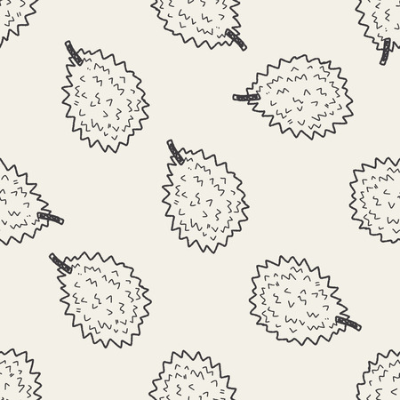 Durian: doodle Durian nền hoa văn liền mạch