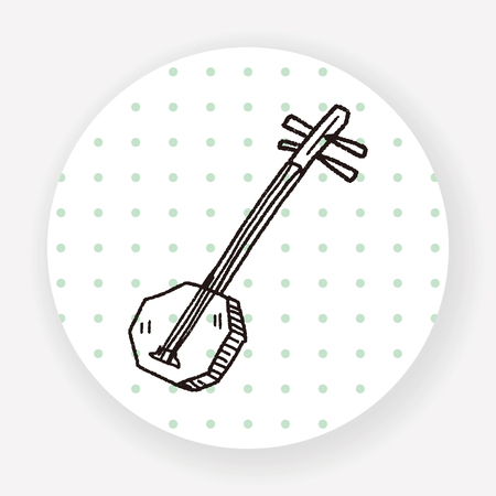 伝統的な三味線のアイコン漫画のイラスト素材 ベクタ Image 74346177