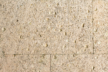 Abstract Background Of Coquina Stone Facing Of A Wall Stone