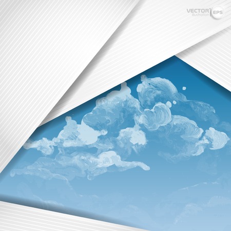 Abstract background with white paper layers Stock Photo