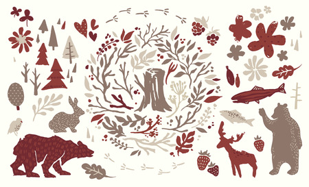 北方林の手書き要素 手描き北欧セット 動物 花柄 花 枝 果実 木のベクトルのコレクションです クマ シカ 魚 ウサギ 鳥のシルエット のイラスト素材 ベクタ Image 北方林の手書き要素 手描き北欧セット 動物 花柄 花 枝 果実 木のベクトルのコレクションです クマ シカ 魚 ウサギ 鳥のシルエット のイラスト素材 ベクタ Image