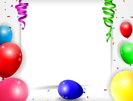 birthday background with colorful balloons of illustration Vector Illustration