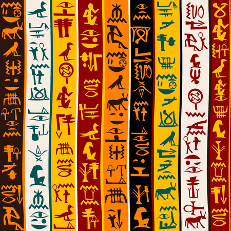 Colorful background with Egyptian hieroglyphs - 26762619