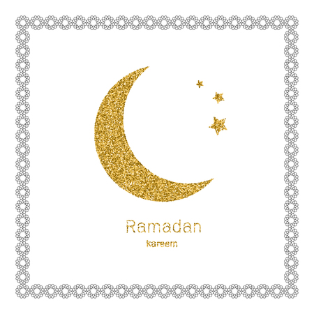 ramadan kerim white arabic bezel and gold glitter moon template