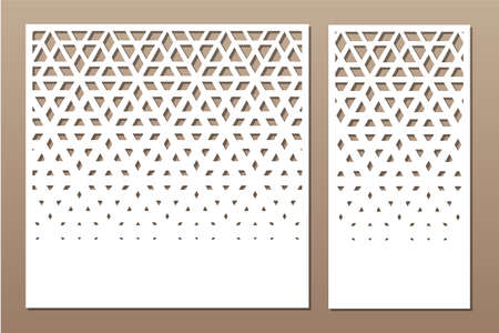 Set decorative card for cutting. recurring artistic arab mosaic pattern. laser cut. ratio 1: 1, 1: 2. vector illustration.
