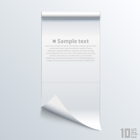 Bent piece of paper notebook Stock Photo