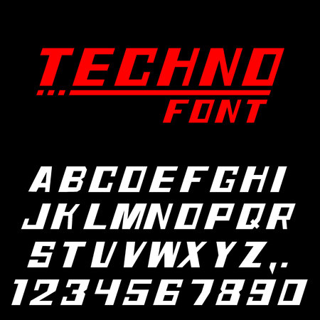 テクノ フォント文字と数字 ベクトル図 の写真素材 画像素材 Image