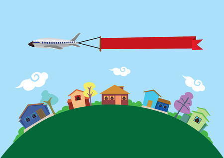 曲線の緑の景観 楽しい家がカラフルな町によって表される 地球上を飛んでコピー スペースで空白のバナーを運ぶ飛行機のベクター イラストです のイラスト素材 ベクタ Image 曲線の緑の景観 楽しい家がカラフルな町によって表される 地球上を飛んでコピー スペースで空白のバナーを運ぶ飛行機のベクター イラストです のイラスト素材 ベクタ Image