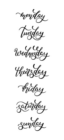 hand lettering days of the week template for card poster print days of the week template