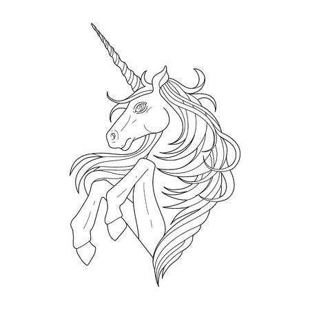 Cartoon Unicorn Coloring Pages Stock Photos Royalty Free
