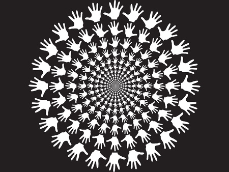 many hands form cycles on black background royalty free cliparts form cycles