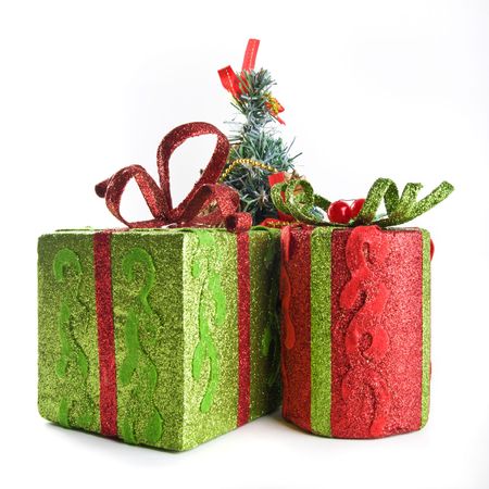Two Sparkling Gift Boxes And Small Decorative Fur Tree Stock Photo New Small Decorative Gift Boxes Two Sparkling Gift Boxes And Small Decorative Fur Tree Stock Photo New Small Decorative Gift Boxes