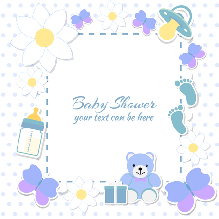 baby shower boy invitation card place for text greeting cards vector illustration - Baby Greeting Cards baby shower boy invitation card place for text greeting cards vector illustration - Baby Greeting Cards