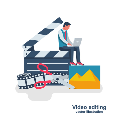 Video Editing Stock Vector Illustration and Royalty Free Video Editing  Clipart